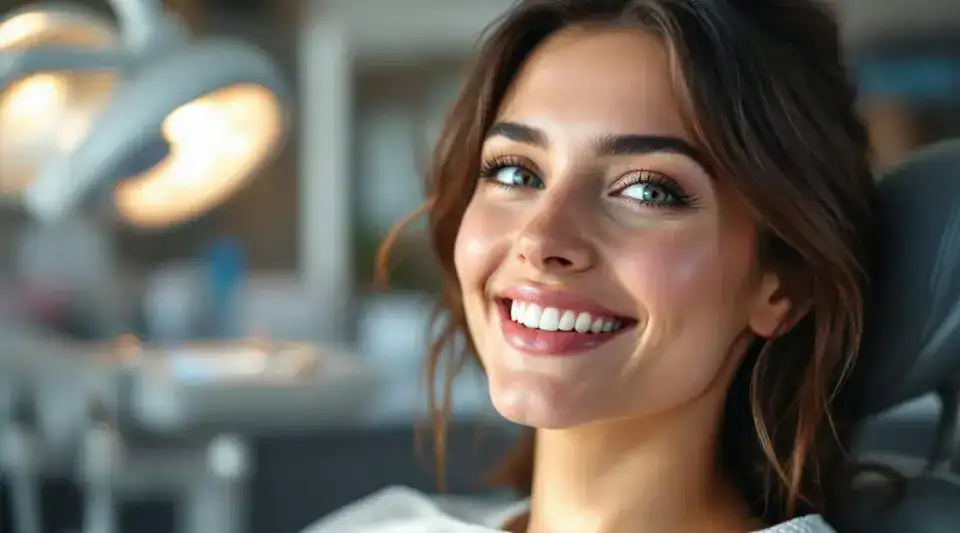 A warm, sunlit dental surgery in Reading with a modern treatment chair, creating a calm and welcoming atmosphere.