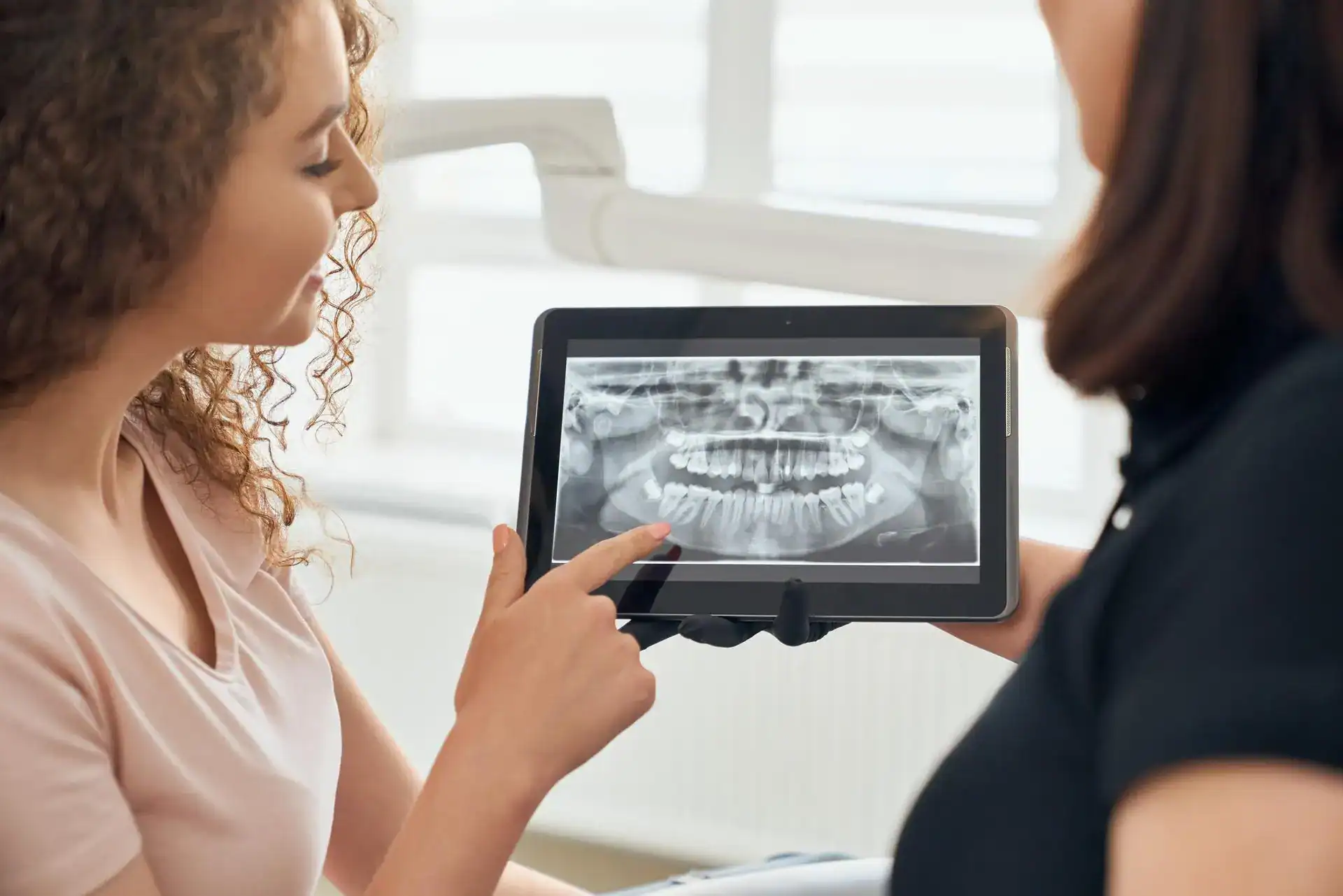 A modern dental clinic in Reading with a digital x-ray sensor ready for a patient in a bright, calming treatment room.